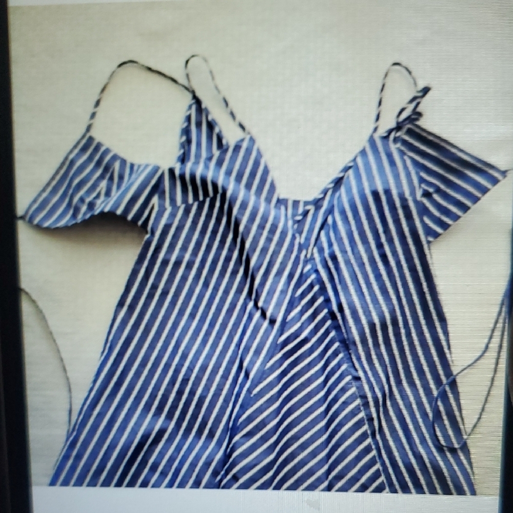 Rebecca Taylor Blue and White Sleeveless Sundress Size 0 - Picture 8 of 10